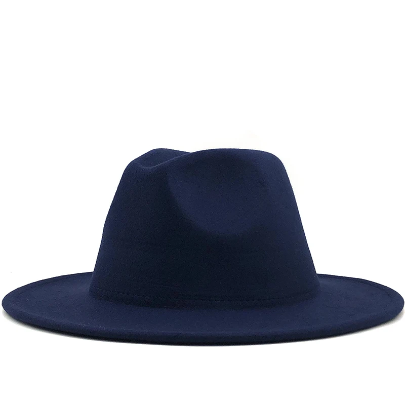 Unisex Dis Lacivert Ve Mavi Ic Kirmizi Yun Kece Caz Fotr Sapkalar Ile Ince Kemer Tokasi Erkekler Kadinlar Genis Brim Panama Fotr Kap L Xl Men S Fedoras Aliexpress