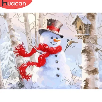 HUACAN DIY Pictures By Number Christmas Landscape HandPainted Kits Drawing Paint Canvas Oil Painting Snowman Scenery Home Decor 
HUACAN DIY Pictures By Number Christmas Landscape HandPainted Kits Drawing Paint Canvas Oil Painting Snowman Scenery Home Decor