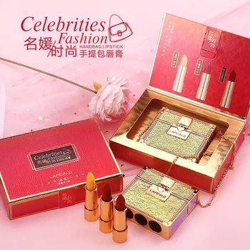 Online Celebrity Celebrity Style Bag Chain Lipstick Velvet Matte Moisturizing Does Not Wear Lipstick Women's xue sheng kuan 
Online Celebrity Celebrity Style Bag Chain Lipstick Velvet Matte Moisturizing Does Not Wear Lipstick Women's xue sheng kuan