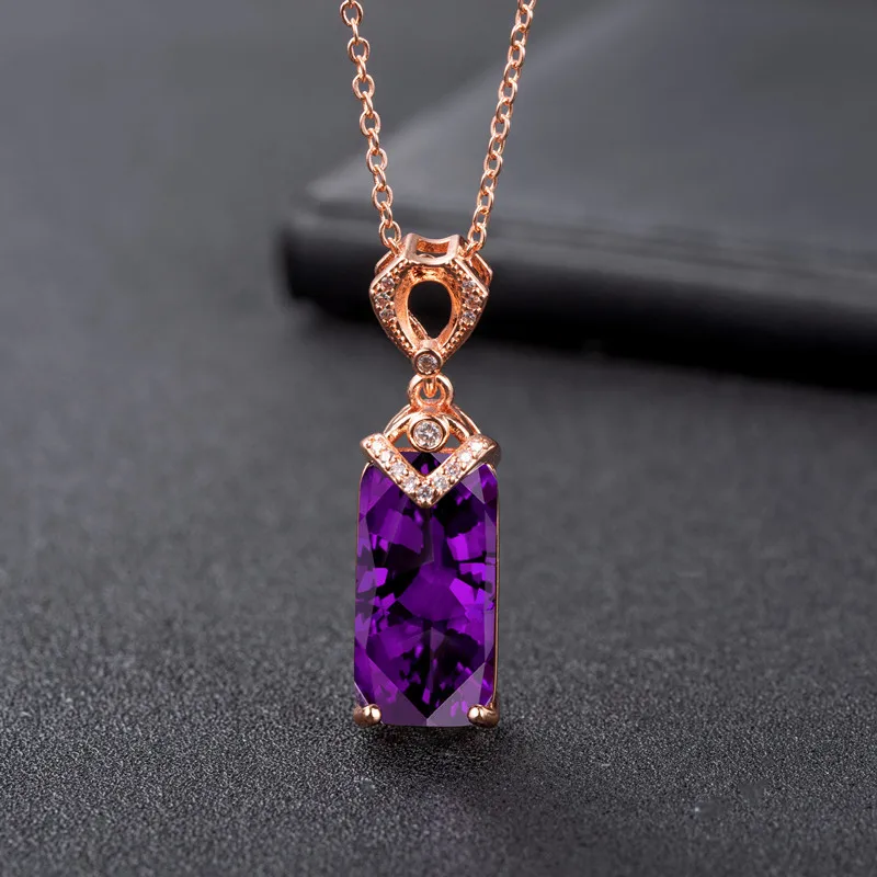 DIWENFU Real 14K Rose Gold 45cm Necklace Natural Amethyst Pendant Women Hiphop/Rock Bizuteria Rectangle 14K Rose Gold Pendant
DIWENFU Real 14K Rose Gold 45cm Necklace Natural Amethyst Pendant Women Hiphop/Rock Bizuteria Rectangle 14K Rose Gold Pendant