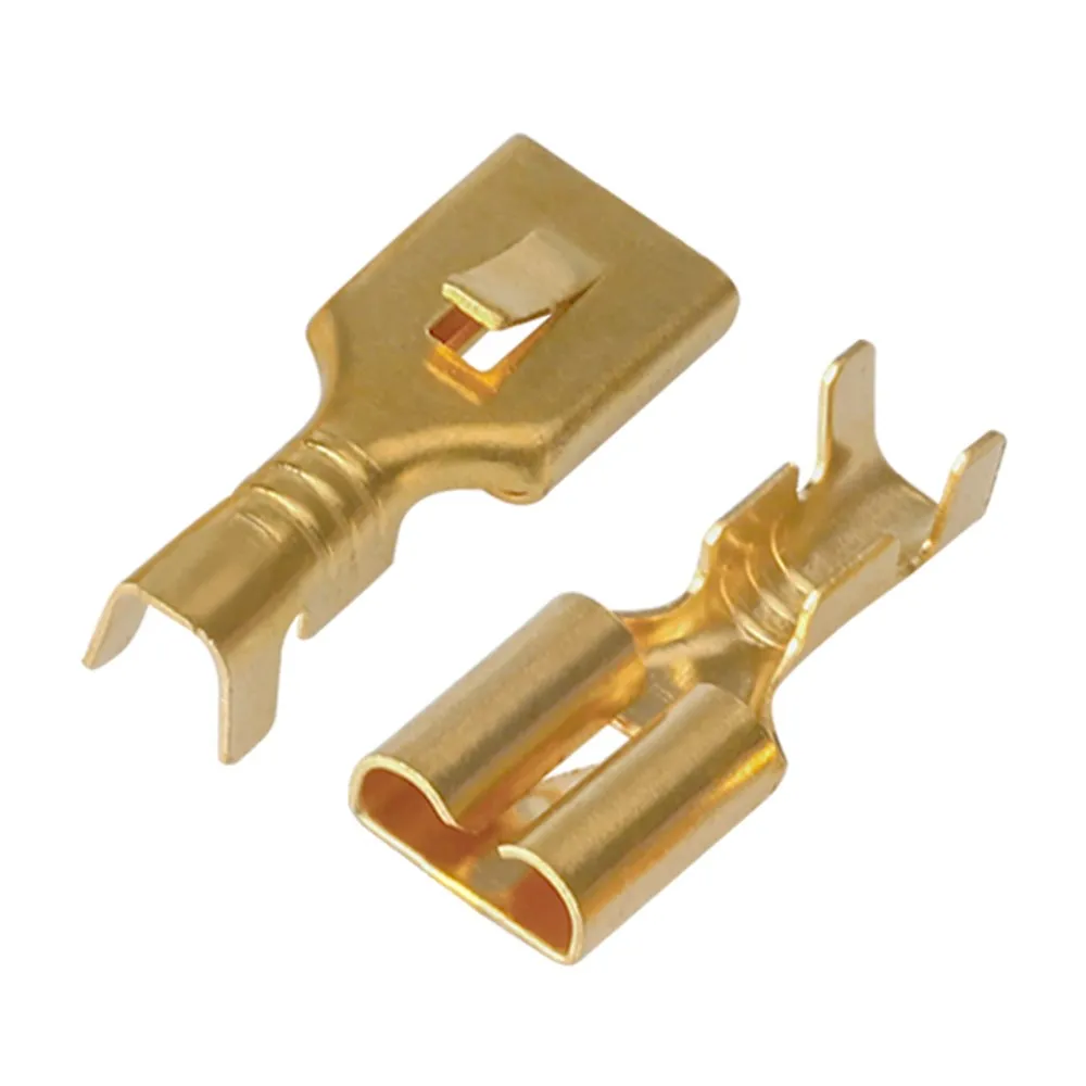 

100pcs/200pcs H62 brass tinned 6.3mm automotive terminal Automotive connector female terminal E6.3B