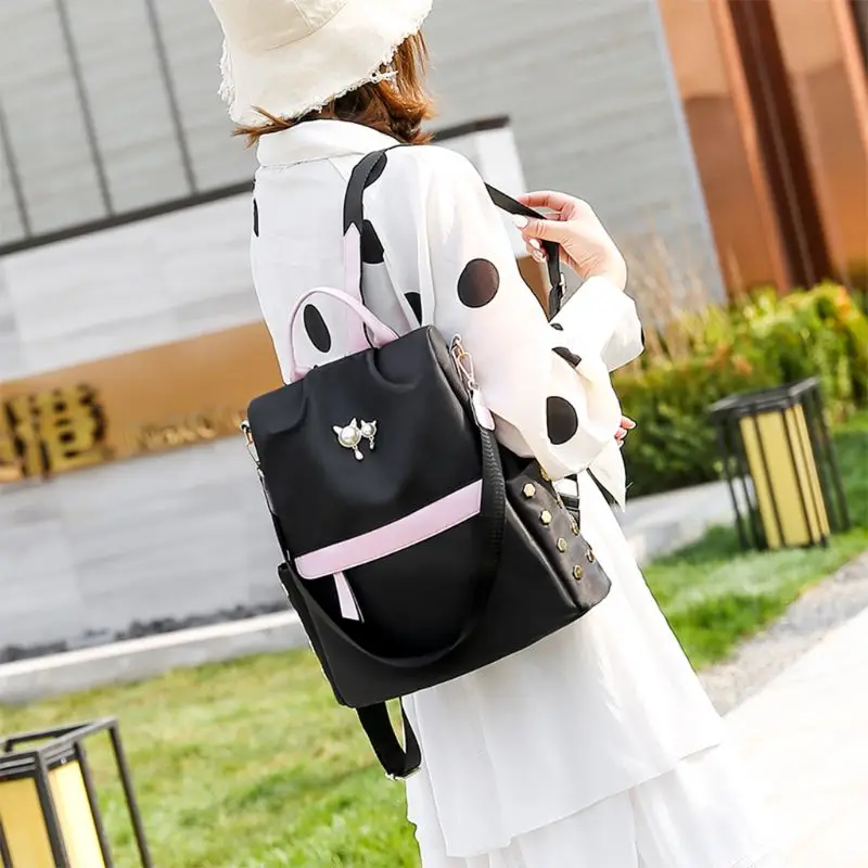 Nylon Backpack Wild Middle School Student Backpack Solid Color Cute Princess Style Anti-Theft Travel Bag F42A
Nylon Backpack Wild Middle School Student Backpack Solid Color Cute Princess Style Anti-Theft Travel Bag F42A