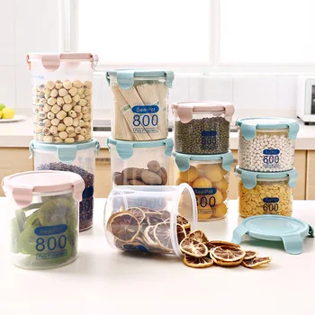 PP Sealed Cans with Cover Kitchen Transparent Sealed Plastic Household Grain Storage Box Round Belt 
PP Sealed Cans with Cover Kitchen Transparent Sealed Plastic Household Grain Storage Box Round Belt