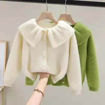 Spring Girl Imitation Mink Velvet Sweater Coat Korean Version Spring and Autumn Children Cardigan Foreign Thin Sweater 2020 New
Spring Girl Imitation Mink Velvet Sweater Coat Korean Version Spring and Autumn Children Cardigan Foreign Thin Sweater 2020 New