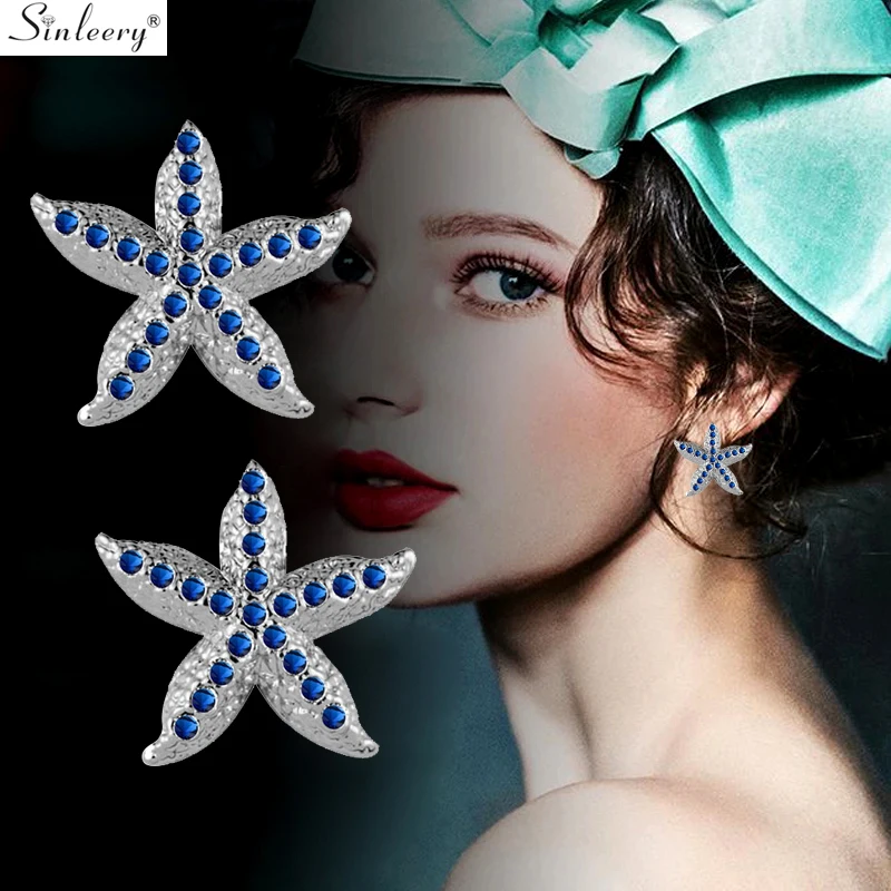 SINLEERY Cute Sea Star Starfish Design Stud Earrings Blue Pink Silver Color Tiny Rhinestone Earrings For Women Jewelry ES075 SSH
SINLEERY Cute Sea Star Starfish Design Stud Earrings Blue Pink Silver Color Tiny Rhinestone Earrings For Women Jewelry ES075 SSH