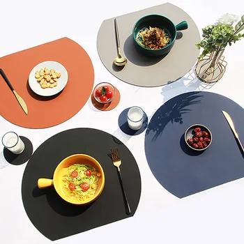 2Pcs Tableware Pad Placemat Semicircle Heat Lnsulation Non-Slip Leather Dining Table Mat Set Bicolor Cup Coaster Kitchen
2Pcs Tableware Pad Placemat Semicircle Heat Lnsulation Non-Slip Leather Dining Table Mat Set Bicolor Cup Coaster Kitchen