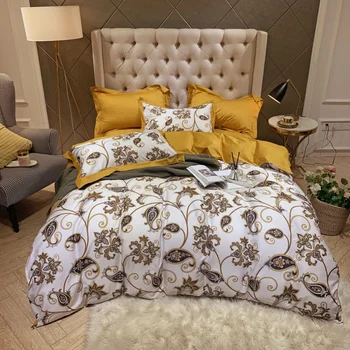 Rich Color Bloom Flowers Paisley Pattern Reversible Duvet Cover Egyptian Cotton Soft Bedding Bed Sheet Set Queen King size 4Pcs
Rich Color Bloom Flowers Paisley Pattern Reversible Duvet Cover Egyptian Cotton Soft Bedding Bed Sheet Set Queen King size 4Pcs