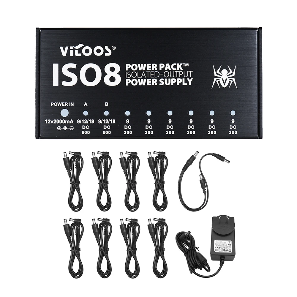 VITOOS ISO8 Compact Size Guitar Effects Power Supply Power Pack Station 8 Isolated DC Outputs for 9V/ 12V/ 18V Guitar Effects
VITOOS ISO8 Compact Size Guitar Effects Power Supply Power Pack Station 8 Isolated DC Outputs for 9V/ 12V/ 18V Guitar Effects