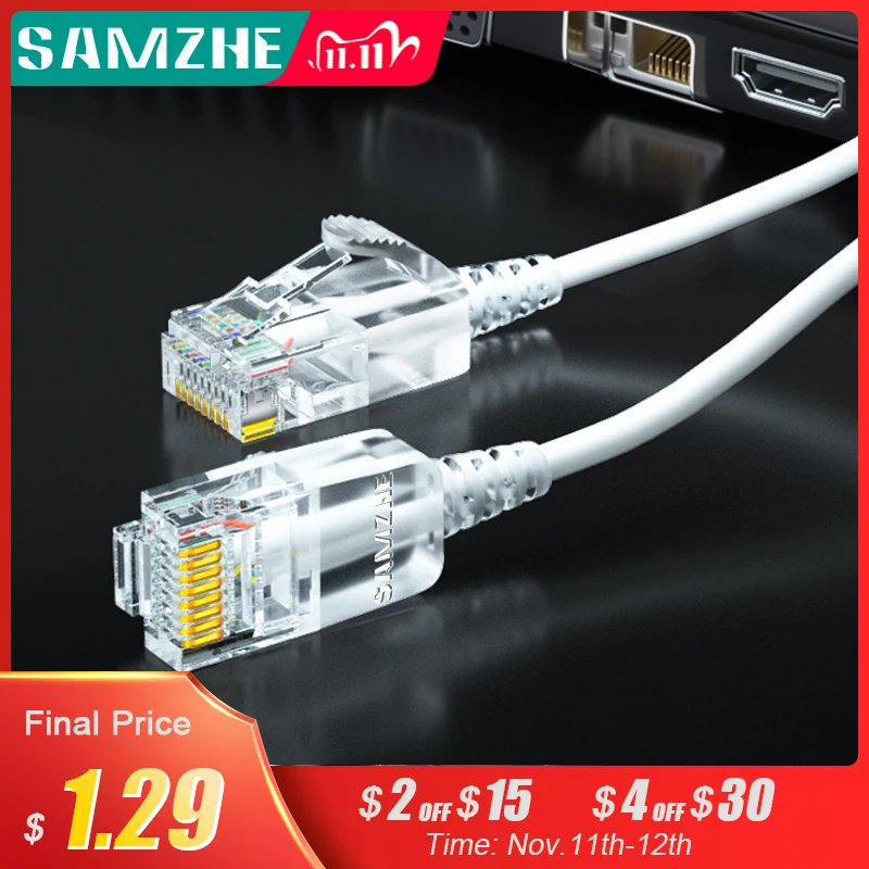 SAMZHE Cat6A Ethernet Cable Ultrafine Cat 6 UTP Ethernet Patch Cable - Slim RJ45 Computer XBox Networking LAN Cords
SAMZHE Cat6A Ethernet Cable Ultrafine Cat 6 UTP Ethernet Patch Cable - Slim RJ45 Computer XBox Networking LAN Cords