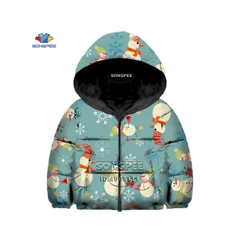SONSPEE 3D Print Santa Claus SNOWMAN Kids Winter Down Jacket Hooded Down-jacket Thicken Cotton Casual Boys Girls Coat Outerwear
SONSPEE 3D Print Santa Claus SNOWMAN Kids Winter Down Jacket Hooded Down-jacket Thicken Cotton Casual Boys Girls Coat Outerwear