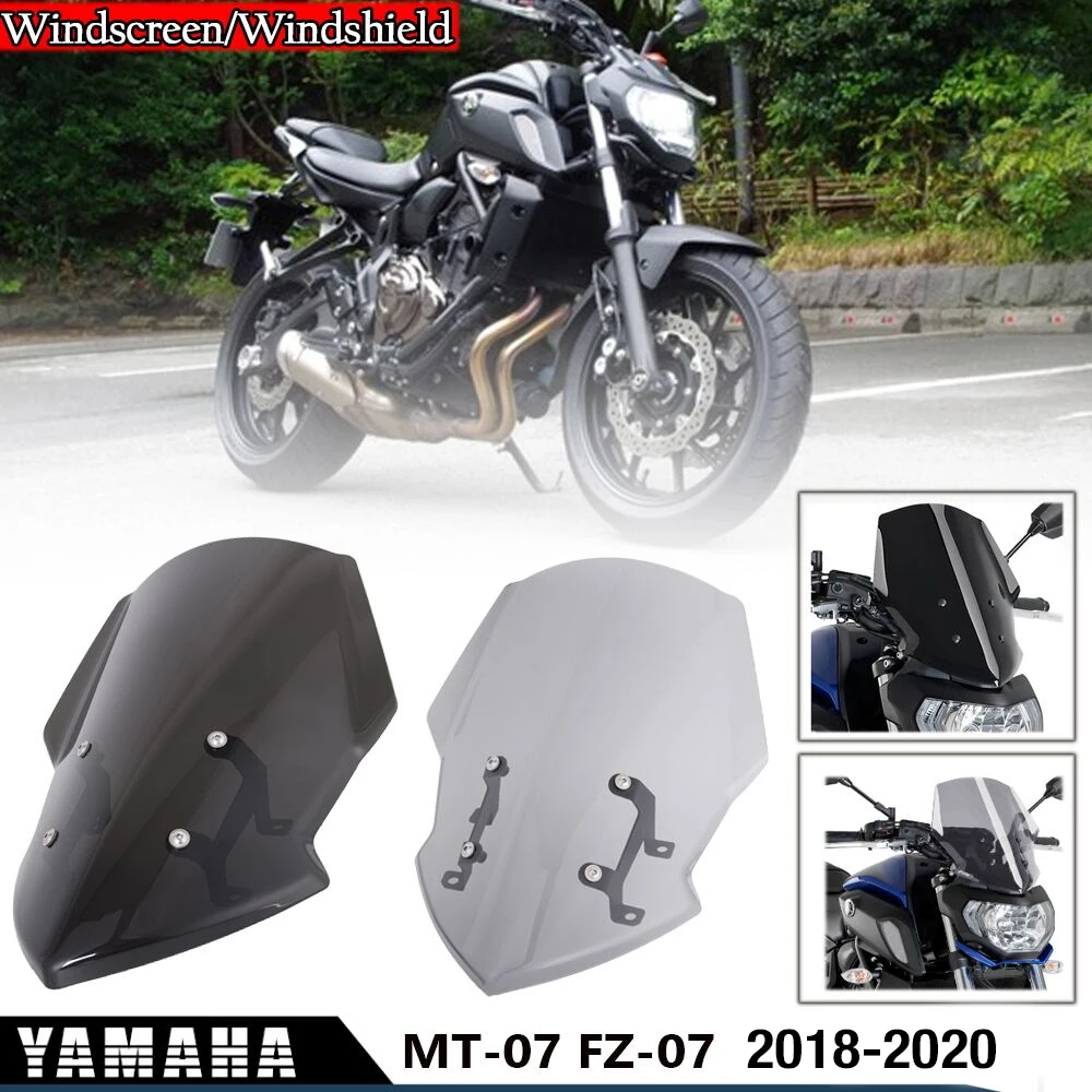 

MT07 FZ07 Windshield Windscreen for YAMAHA MT-07 FZ-07 2018 2019 2020 Motorcycle Accessories Wind Deflectors Cover MT FZ 07