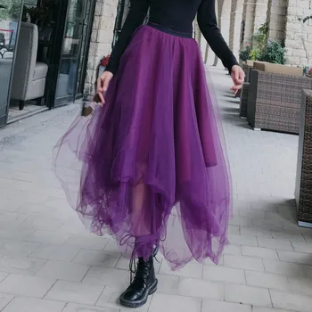 LANMREM 2020 New Spring Elastic High Waist Splice Mesh Skirt Women Vintage Loose A-line Irregular Temperament Bottom Tide PD808
LANMREM 2020 New Spring Elastic High Waist Splice Mesh Skirt Women Vintage Loose A-line Irregular Temperament Bottom Tide PD808