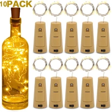 10x Garland Wine Bottle Lights with Cork Battery Powered 20 LED Copper Wire Colorful Fairy Lights String for Party Wedding Decor
10x Garland Wine Bottle Lights with Cork Battery Powered 20 LED Copper Wire Colorful Fairy Lights String for Party Wedding Decor
