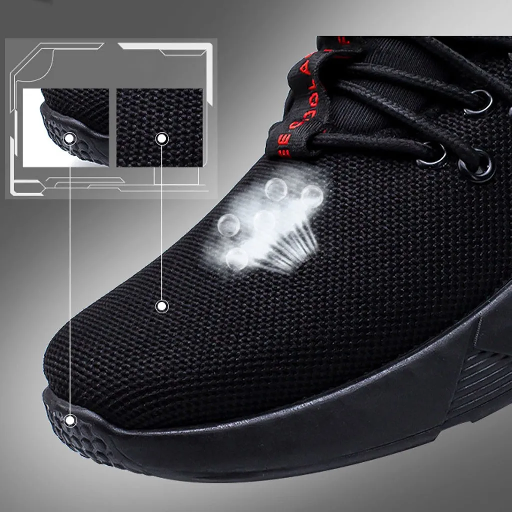 KANCOLLE Men Mesh Fly Woven Breathable Shoes Fashion Comfortable Walking Sneakers Non-Slip Athletic Students Running Shoes 11#4