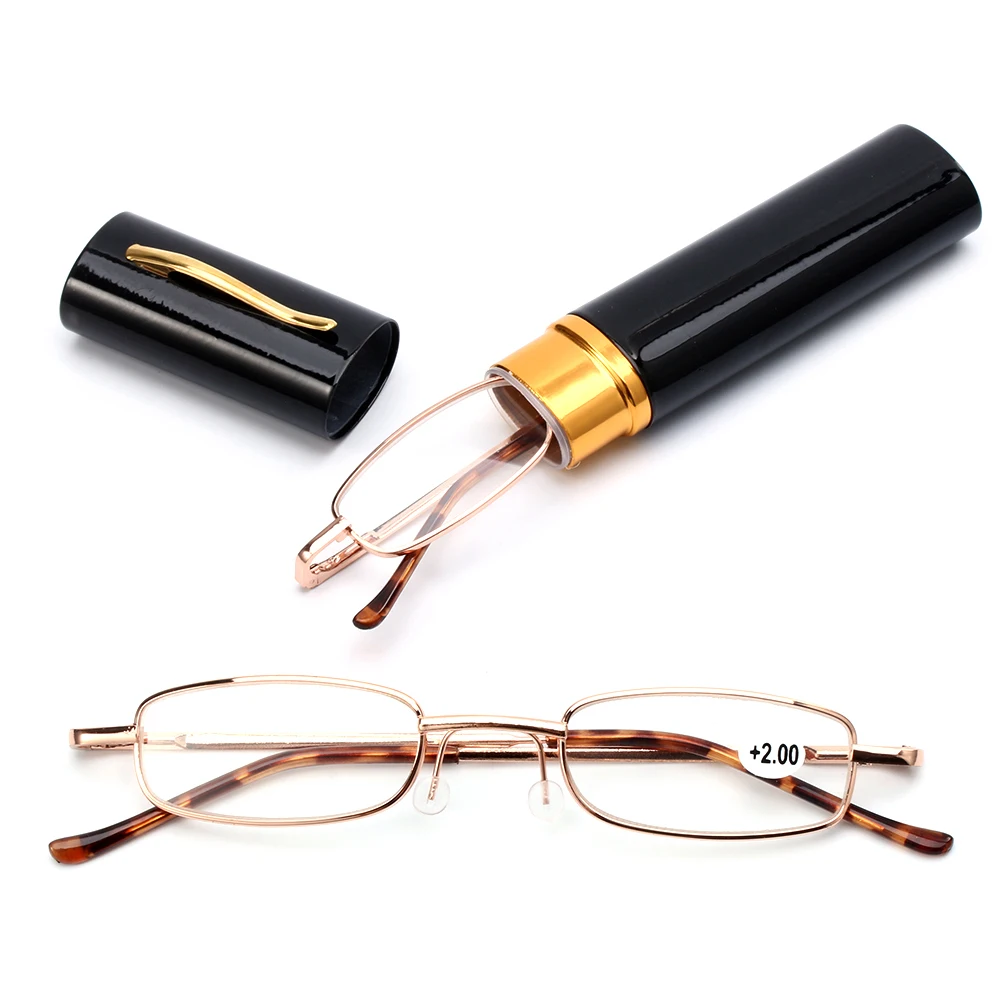 Unisex Reading Glasses with Pen Tube Case Portable Presbyopic Glasses Classic Metal Case Spring Hinge Eyeglasses Vision Care +1.00~+4.00
Unisex Reading Glasses with Pen Tube Case Portable Presbyopic Glasses Classic Metal Case Spring Hinge Eyeglasses Vision Care +1.00~+4.00