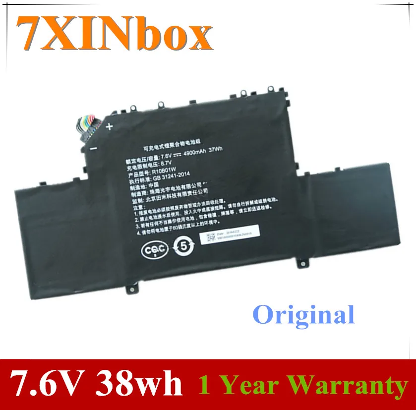 7XINbox 7.6V 38wh Original R10B01W Laptop Battery For Xiaomi ml Air 12.5/in R10B01W Tablet
7XINbox 7.6V 38wh Original R10B01W Laptop Battery For Xiaomi ml Air 12.5/in R10B01W Tablet