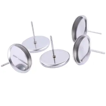 20pcs Stainless Steel Stud Earring Posts Bezels Fit 8mm 10mm 12mm Cabochon Base Setting Trays Diy jewelry making findings 
20pcs Stainless Steel Stud Earring Posts Bezels Fit 8mm 10mm 12mm Cabochon Base Setting Trays Diy jewelry making findings