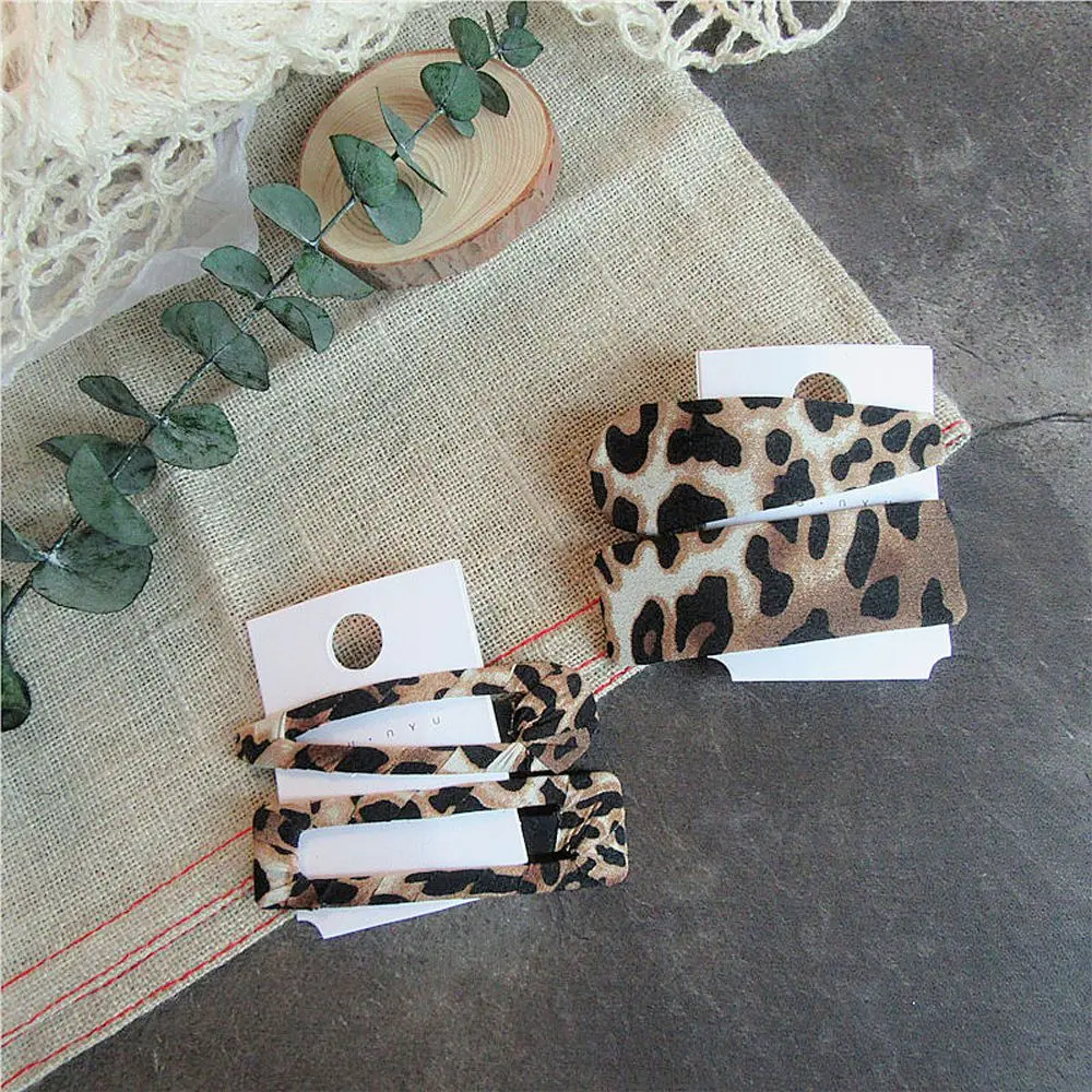Заколка для волос женская леопардовая в форме капли воды с отверстиями 1 комплект