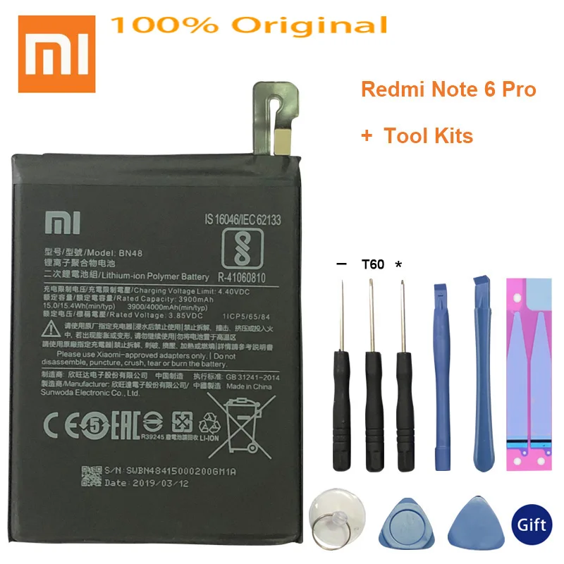 Original Phone Battery for Redmi Note 6 Pro Battery Xiaomi redmi Note 6 Pro BN48 Batteries Red rice Note6 Pro bateria Battery
Original Phone Battery for Redmi Note 6 Pro Battery Xiaomi redmi Note 6 Pro BN48 Batteries Red rice Note6 Pro bateria Battery
