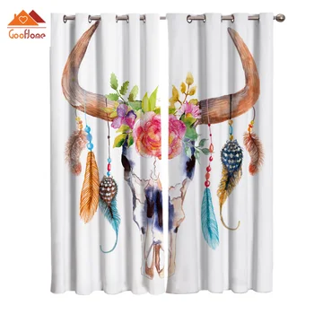 Coloured Bovine Skull Window Curtains Living Room Outdoor Fabric Drapes Curtain Home Decor
Coloured Bovine Skull Window Curtains Living Room Outdoor Fabric Drapes Curtain Home Decor