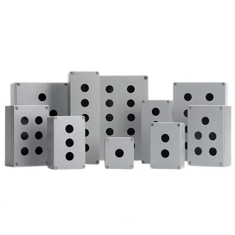 Metal cast aluminum waterproof button box aperture 22mm terminal switch box aluminum alloy 1/2/3/4/5/6hole outdoor junction box
Metal cast aluminum waterproof button box aperture 22mm terminal switch box aluminum alloy 1/2/3/4/5/6hole outdoor junction box