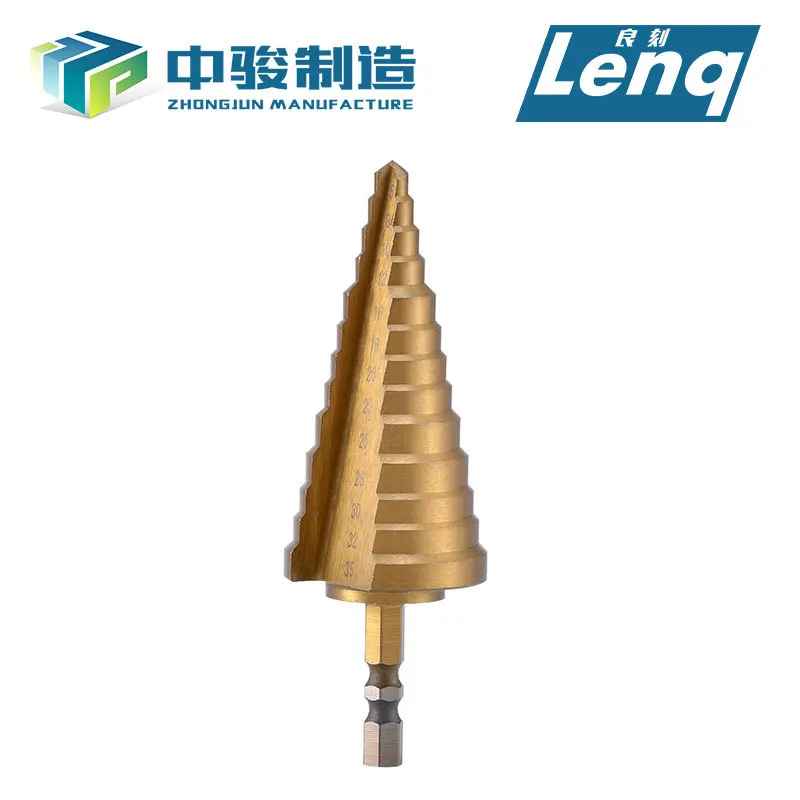 6-35mm Paintcoat Ladder Drill Bit Hexagonal Shank Titanium High-speed Steel Step Drill Drill Bit woodworking tools
6-35mm Paintcoat Ladder Drill Bit Hexagonal Shank Titanium High-speed Steel Step Drill Drill Bit woodworking tools