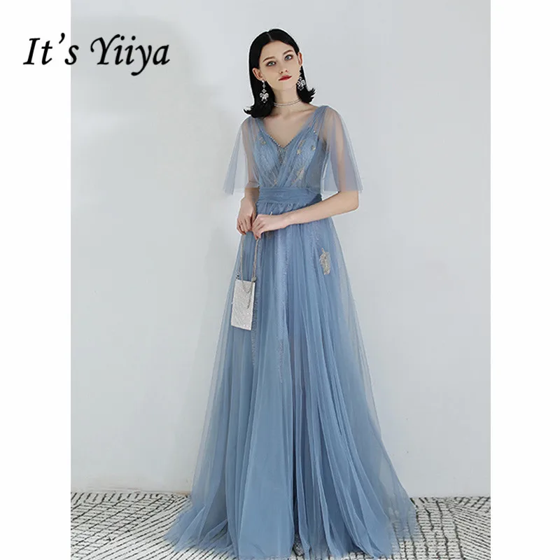 It's Yiiya Evening Dress 2019 Short Sleeve V-Neck Elegant Lace Up A-Line Dresses Embroidery Women Party Long Formal Dress E1055
It's Yiiya Evening Dress 2019 Short Sleeve V-Neck Elegant Lace Up A-Line Dresses Embroidery Women Party Long Formal Dress E1055