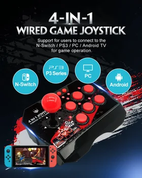 4-IN-1 Wired Game Joystick Support for Connecting N-Switch / PC / Android TV
4-IN-1 Wired Game Joystick Support for Connecting N-Switch / PC / Android TV
