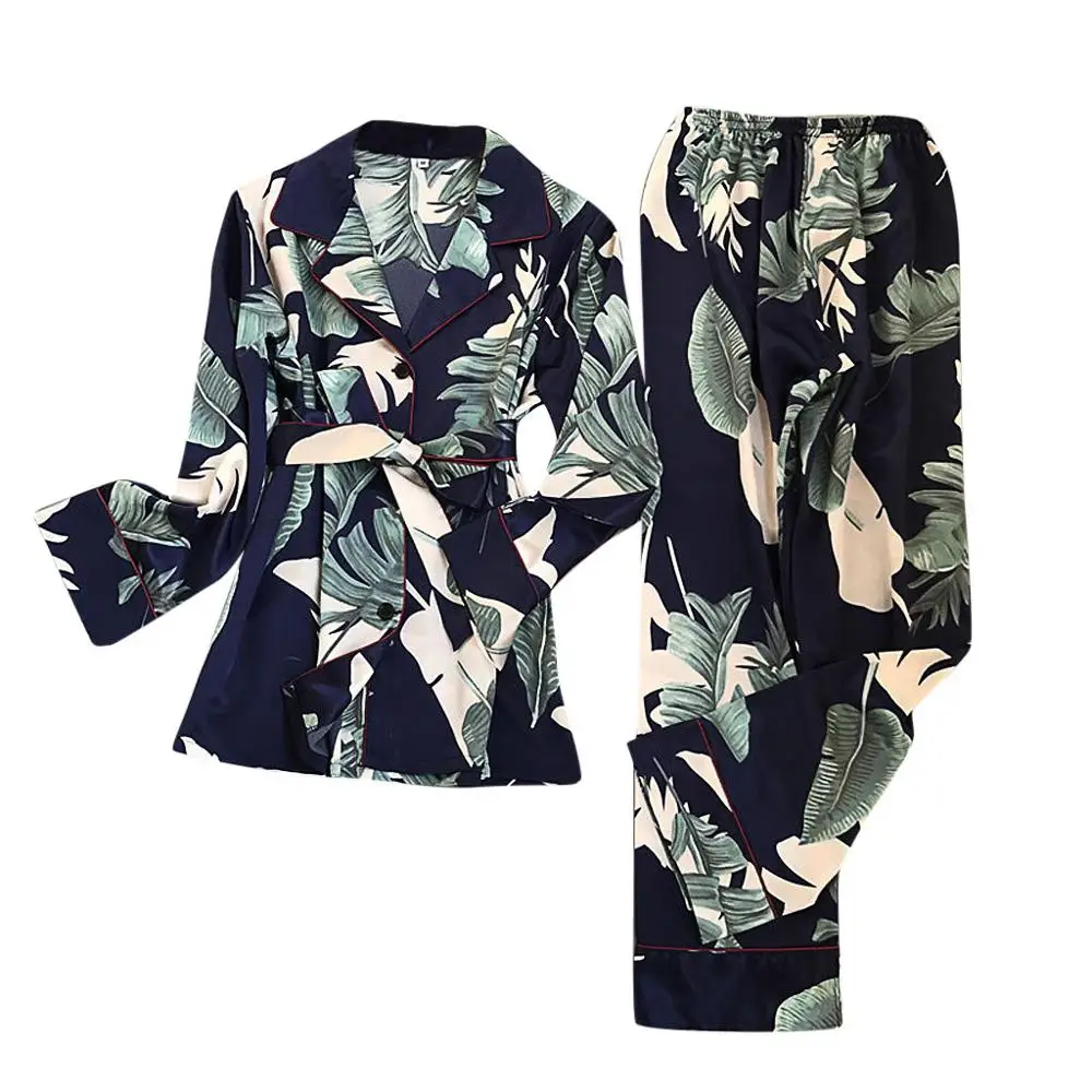 Plus Size Sexy Silk Satin Spring Printing Pattern Women Pajama Set Rayon Sleepwear Long Sleeve Trousers Two Paper Suit
Plus Size Sexy Silk Satin Spring Printing Pattern Women Pajama Set Rayon Sleepwear Long Sleeve Trousers Two Paper Suit