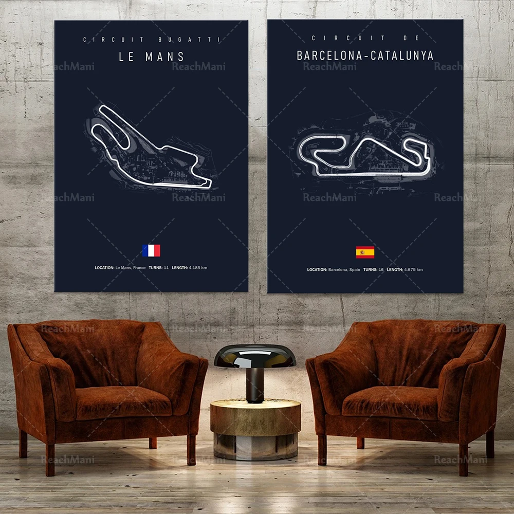 Affiche de peinture de modèle moderne de circuit du Mans, cadeau 
Affiche de peinture de modèle moderne de circuit du Mans, cadeau