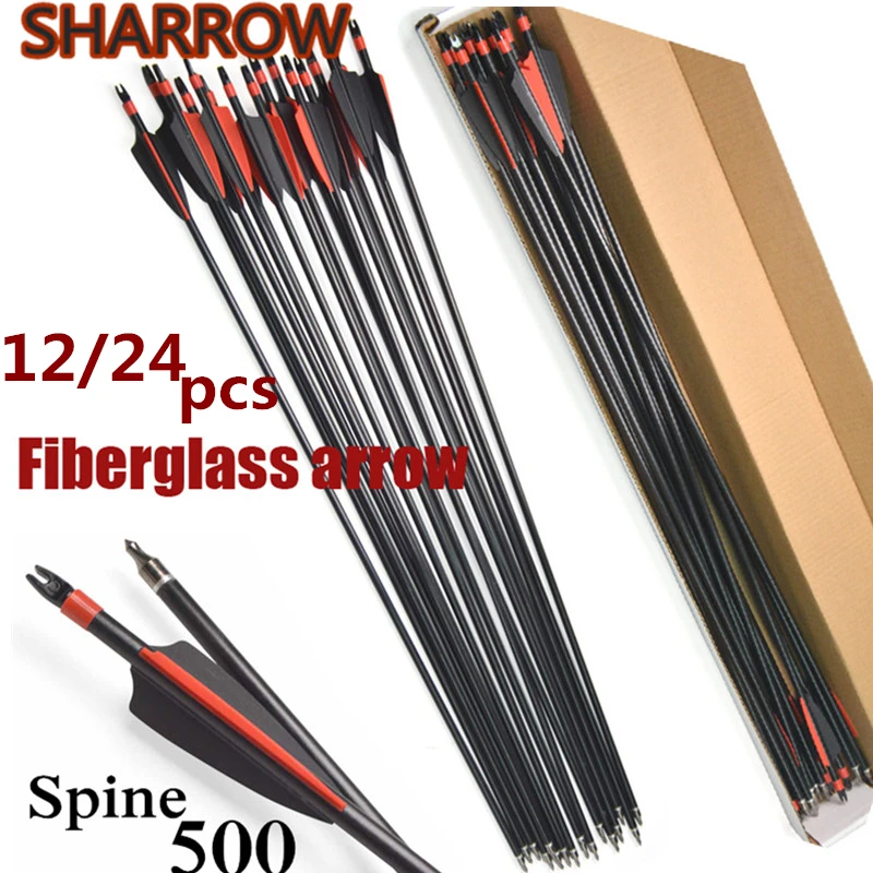 12/24Pcs 31" SP 500 Archery Fiberglass Arrows Field Points Tips Glassfiber Arrow Screw in Broadheads Target Practice Accessories
12/24Pcs 31" SP 500 Archery Fiberglass Arrows Field Points Tips Glassfiber Arrow Screw in Broadheads Target Practice Accessories