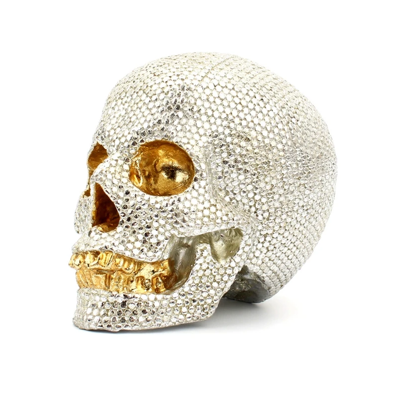 Sequins Skeleton Skull Statues Silver Shiny Head Figurines for Desk Room Decoration Modern Home Decor Ornament Accessories
Sequins Skeleton Skull Statues Silver Shiny Head Figurines for Desk Room Decoration Modern Home Decor Ornament Accessories