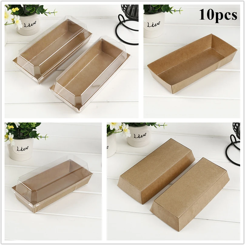 10pcs Rectangular Kraft Paper Box Packaging Sandwich Wrapping Boxes Cake Bread Snack Bakery Packing Box With Plastic Clear Lids
10pcs Rectangular Kraft Paper Box Packaging Sandwich Wrapping Boxes Cake Bread Snack Bakery Packing Box With Plastic Clear Lids
