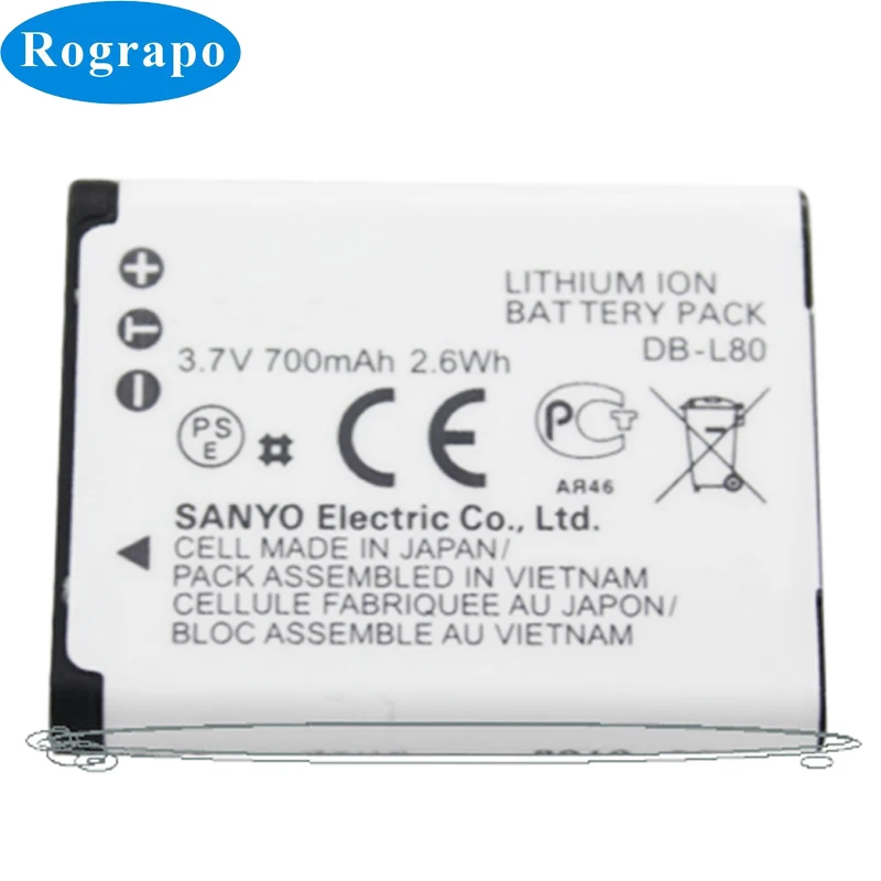 Новый 700 мА/ч DB-L80 D-LI88 D LI88 Замена Батарея для SANYO VPC-CG10 VPC-CG20 PENTAX VPC-CG88 CG100 Полный