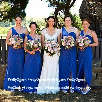 One Shoulder Bridesmaid Dresses Long Royal Blue Chiffon Wedding Guest Dress For Women Robe Demoiselle D'honneur
One Shoulder Bridesmaid Dresses Long Royal Blue Chiffon Wedding Guest Dress For Women Robe Demoiselle D'honneur