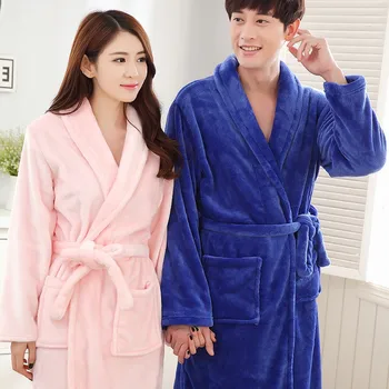 Soft Flannel Winter Robe Kimono Gown Lovers Sleepwear Nightwear Casual Long Sleeve Bathrobe Gown Homewear Women Solid Nightdress
Soft Flannel Winter Robe Kimono Gown Lovers Sleepwear Nightwear Casual Long Sleeve Bathrobe Gown Homewear Women Solid Nightdress