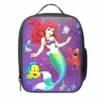 

The Little Mermaid Ariel Lunch Bag With Shoulder Strap Balanced Day Insulated Fresh Lunch Bags Custom Name Boxes for Kids School