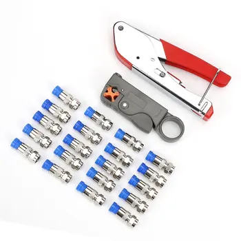 Adjustable Compression Tools for RG59 RG6 BNC RCA Connector Coax Crimper F Type with Cable Stripper Connectors Set
Adjustable Compression Tools for RG59 RG6 BNC RCA Connector Coax Crimper F Type with Cable Stripper Connectors Set