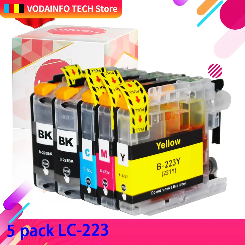 5pcs ink Cartridge Replacement for Brother LC223 LC 223 LC223Bk Ink Cartridge for DCP-J4120DW MFC-J4420DW/J4620DW 4625DW 5320DW
5pcs ink Cartridge Replacement for Brother LC223 LC 223 LC223Bk Ink Cartridge for DCP-J4120DW MFC-J4420DW/J4620DW 4625DW 5320DW