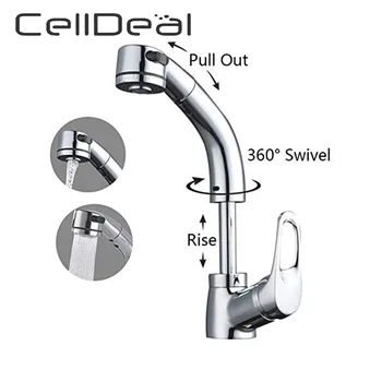 CellDeal Pull Out Bathroom Sink Faucet Hot and Cold Water Mixer Crane Lift Up down Chrome Finished 360 Degree Water Mixer Tap 
CellDeal Pull Out Bathroom Sink Faucet Hot and Cold Water Mixer Crane Lift Up down Chrome Finished 360 Degree Water Mixer Tap