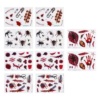 10pcs Halloween Horror Wound Tattoos Pastes Durable Useful Practical Halloween Decor Realistic Blood Scar Tattoos Sticker Body D
10pcs Halloween Horror Wound Tattoos Pastes Durable Useful Practical Halloween Decor Realistic Blood Scar Tattoos Sticker Body D