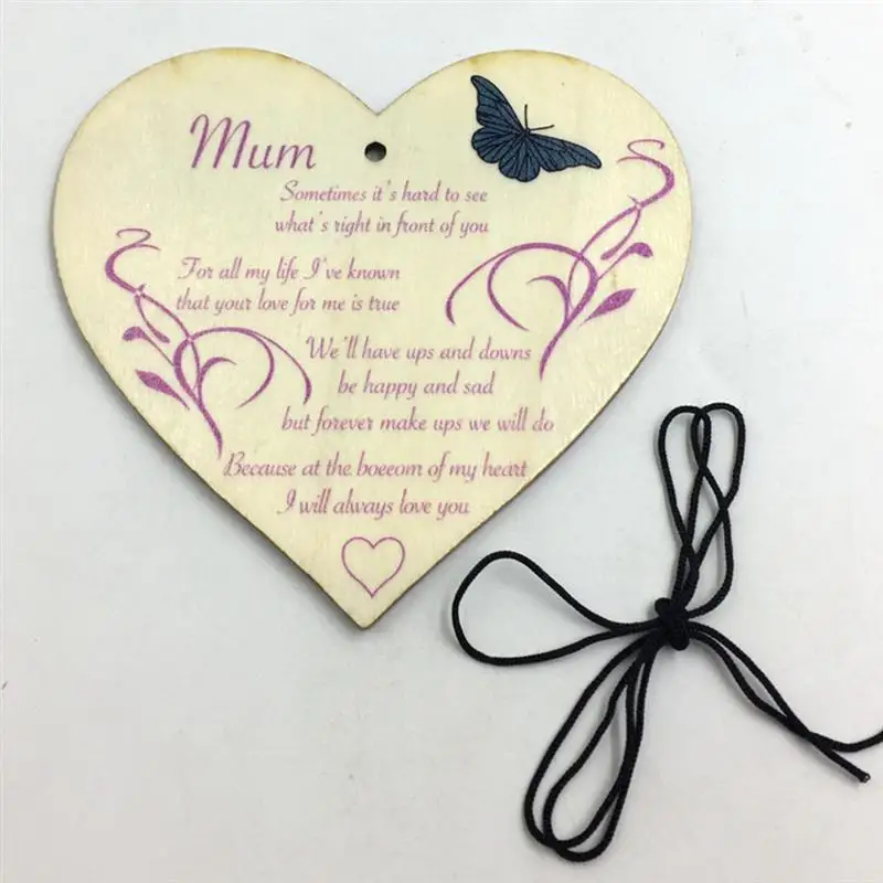 wooden heart board plaque decorative sign hanging