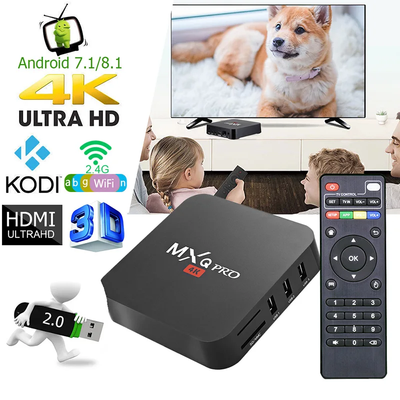 MXQ Pro 4K Android TV Box 2G 16G Smart BOX Android 8.1 4K HD 3D 2.4G WiFi RK3229 S905W Quad Core Media Player Smart TV Box
MXQ Pro 4K Android TV Box 2G 16G Smart BOX Android 8.1 4K HD 3D 2.4G WiFi RK3229 S905W Quad Core Media Player Smart TV Box