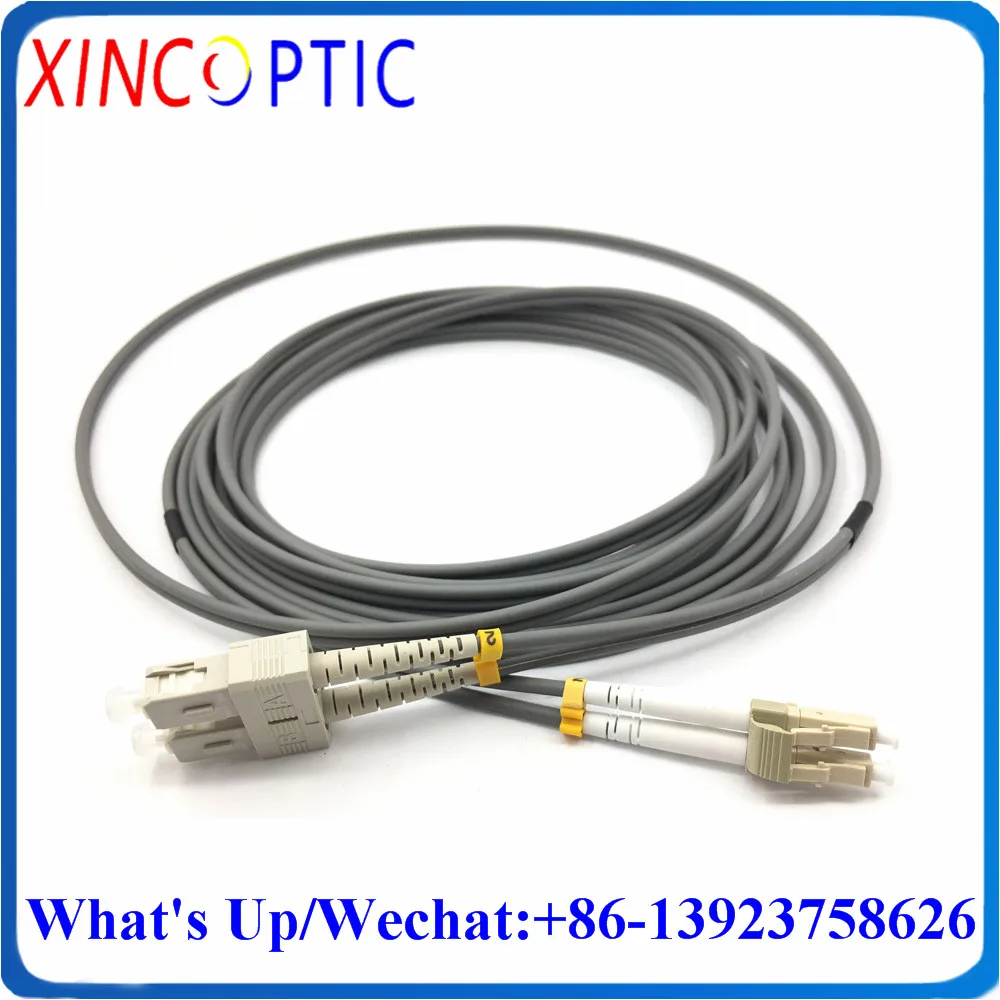 

5Meters LC/UPC-SC//ST/FC/LCUPC MM(62.5/125),DX,Dia:3.0mm,L:5M,PVC,Gray,Armored Dual-core Duplex Fiber Optic Patch Cord Cable