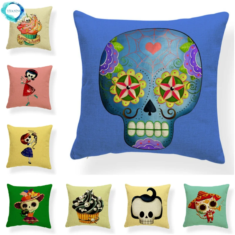 Trick Treat Horror Ghost Decorative Cushion Cover Halloween Skull Cotton Linen Chair Home Decor Throw Pillow Cover 45X45CM
Trick Treat Horror Ghost Decorative Cushion Cover Halloween Skull Cotton Linen Chair Home Decor Throw Pillow Cover 45X45CM
