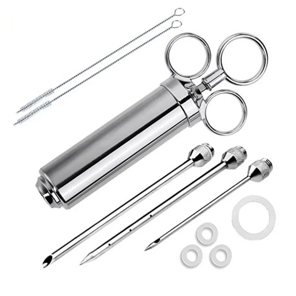 Three-Needle Stainless Steel Seasoning Turkey Syringe Turkey Needle With Cleaning Brush Barbecue Tool
Three-Needle Stainless Steel Seasoning Turkey Syringe Turkey Needle With Cleaning Brush Barbecue Tool