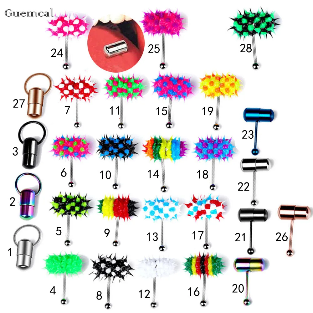Guemcal 1pcs New Product Multicolor Stainless Steel Silicone Vibrating Tongue Nail Exquisite Body Piercing Jewelry
Guemcal 1pcs New Product Multicolor Stainless Steel Silicone Vibrating Tongue Nail Exquisite Body Piercing Jewelry