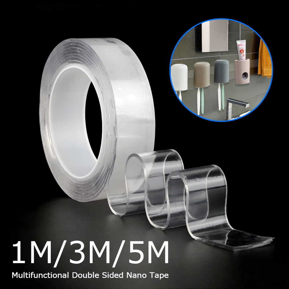 1/3/5M Transparent Nano Magic Tape Double-sides Adhesive Tape Sticker Traceless PU Waterproof Electical Tape For Home Repair
1/3/5M Transparent Nano Magic Tape Double-sides Adhesive Tape Sticker Traceless PU Waterproof Electical Tape For Home Repair
