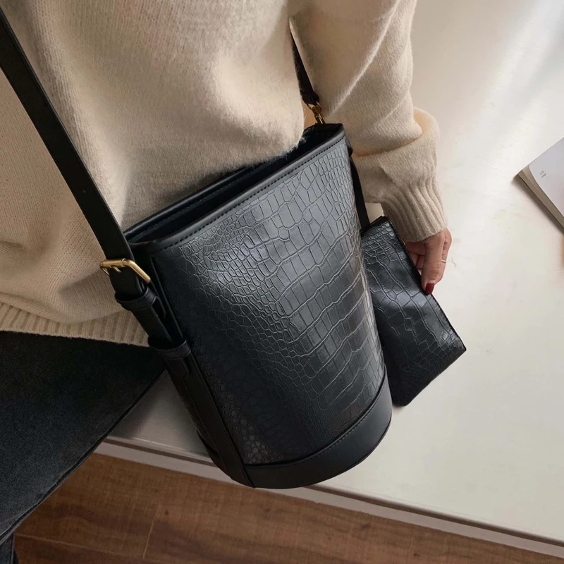 Stone Pattern PU Leather Bucket Bags For Women 2019 Luxury Quality Crossbody Shoulder Bag Female Retro Style Handbags and purse 
Stone Pattern PU Leather Bucket Bags For Women 2019 Luxury Quality Crossbody Shoulder Bag Female Retro Style Handbags and purse
