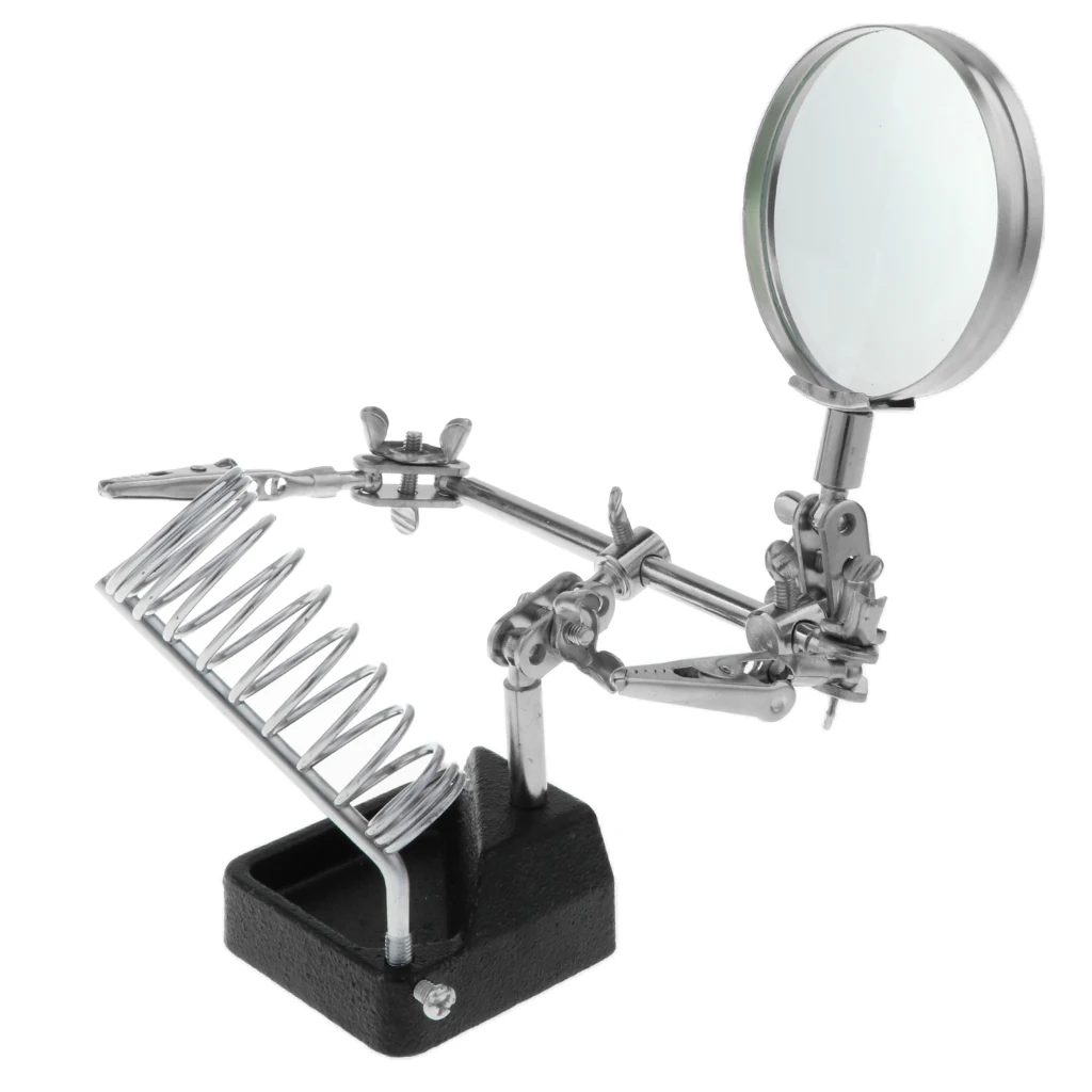 Helping Hand Repair Clamp Alligator Auxiliary Clip Magnifier W/ Spring Stand Helping Hand Repair Clamp Alligator Auxiliary Clip Magnifier W/ Spring Stand